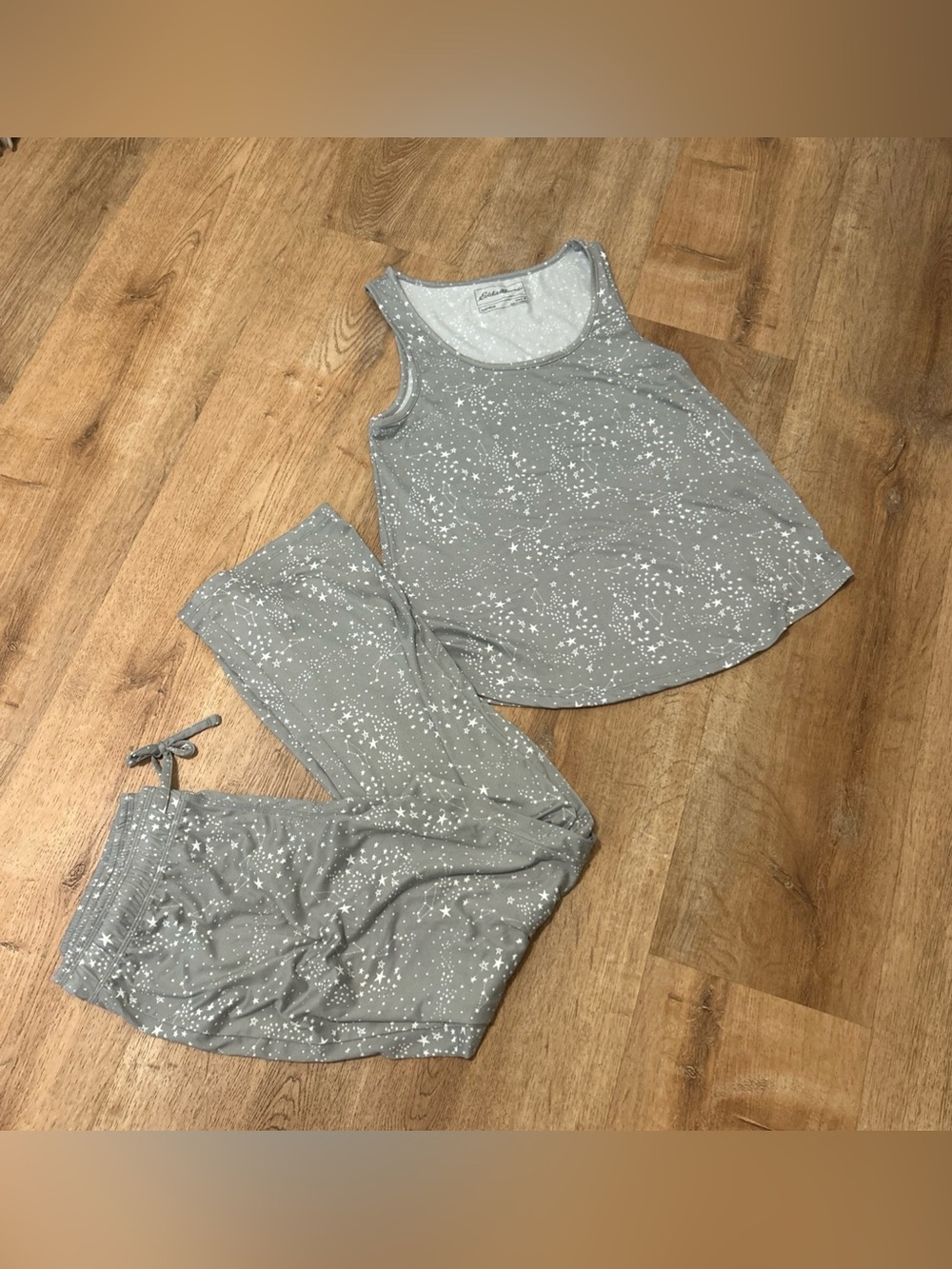 Eddie Bauer Gray Star-Print Pajama Tank & Pants Set